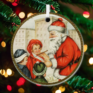 Oh Santa! We Have Been Good Photo Add Name Vintage Metal Ornament