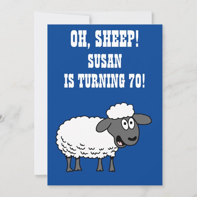 Oh Sheep Someone Is Turning 70 70th Birthday Invitation (Front)