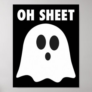 Oh Sheet - Humourous Halloween Ghost Pun Oh Mens Poster