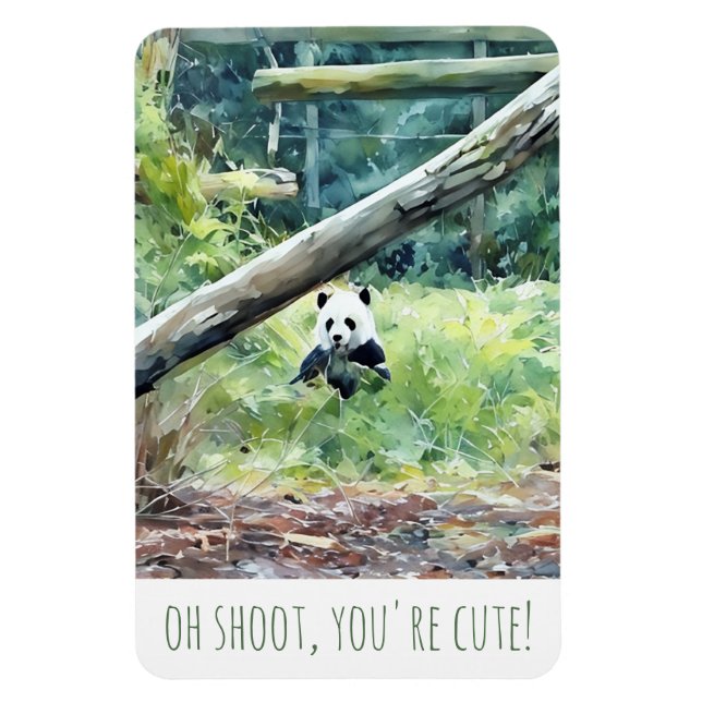 Oh Shoot, You're Cute Panda Magnet (Vertical)
