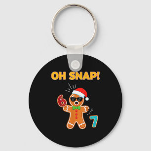 Oh Snap 67 Six Seven Meme Gingerbread Man Funny 67 Keychain