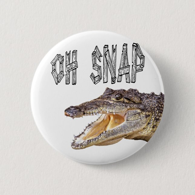 OH SNAP - Angry Gator 2 Inch Round Button (Front)