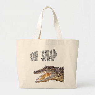 OH SNAP - Angry Gator Large Tote Bag
