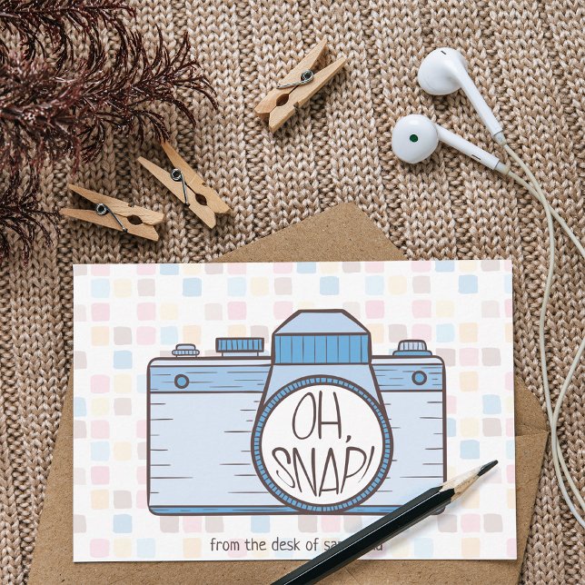 Oh Snap! Blue Pastel Camera Note Card (Creator Uploaded)