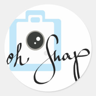 Oh Snap camera graphic Classic Round Sticker