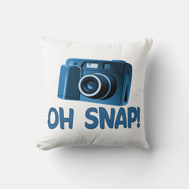 Oh Snap Camera Throw Pillow (Front)