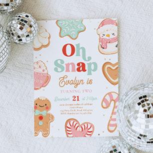 Oh Snap Christmas Cookie Anniversaire Invitation
