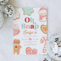 Oh Snap Christmas Cookie Birthday Invitation
