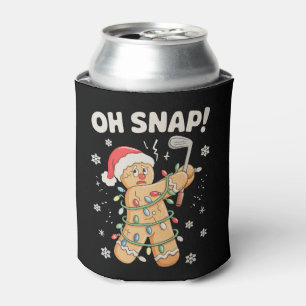 Oh Snap Christmas Gingerbread Cookie Golf Golfer Can Cooler