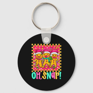 Oh Snap Christmas Gingerbread Man Funny Xmas Cooki Keychain