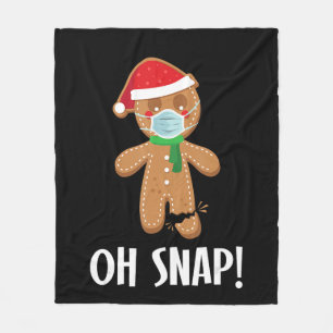 Oh snap christmas gingerbread man mask gift fleece blanket