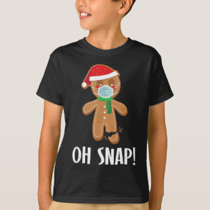 Oh snap christmas gingerbread man mask gift T-Shirt