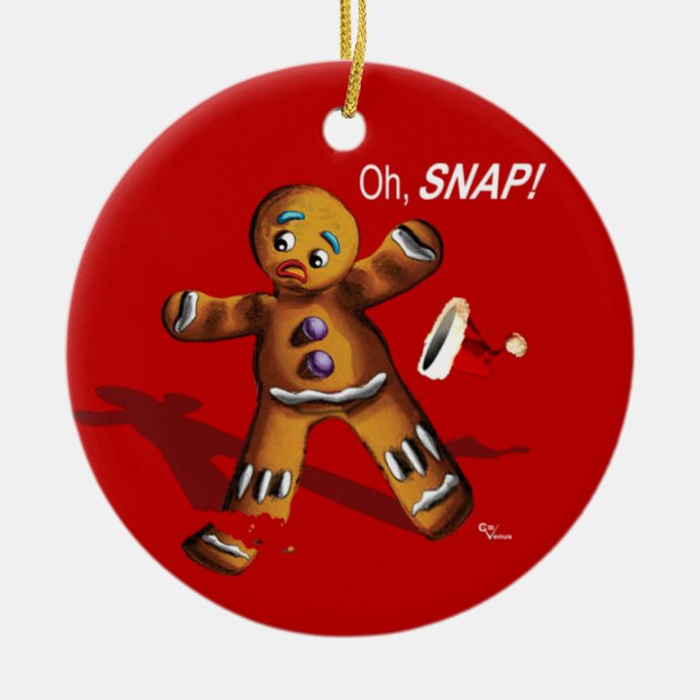 Oh Snap! Christmas Ornament (red) (Front)