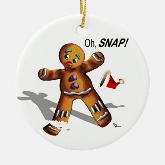 Oh Snap! Christmas Ornament (white) (Front)