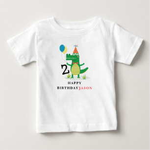 Oh Snap Cute Alligator in Swamp Kids Birthday Baby T-Shirt