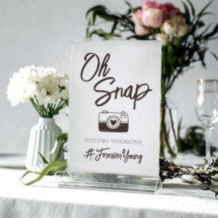 Oh Snap Cute Wedding Photo Hashtag Sign