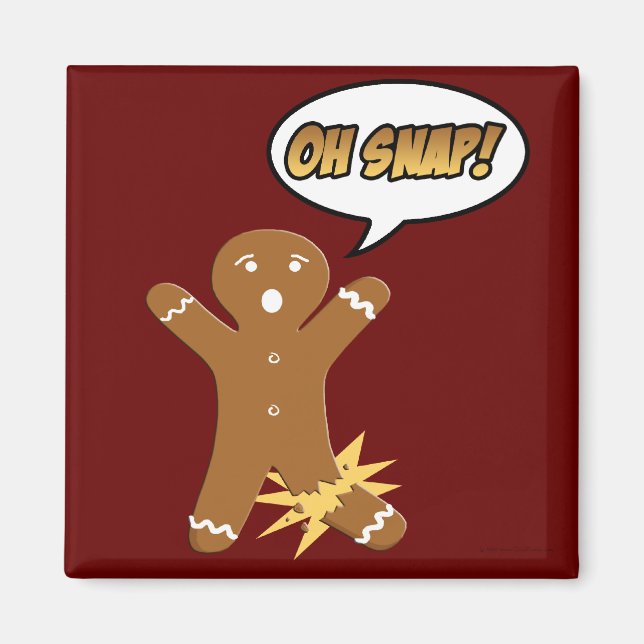 Oh Snap, Drôle Gingerbread Homme Noël Magnets (Devant)