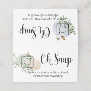 OH SNAP Folded table card #hashtag fall pumpkin