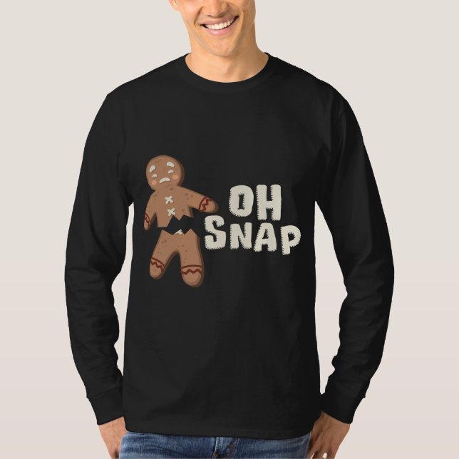 Oh Snap! Funny Broken Gingerbread Man - Christmas  T-Shirt (Front)