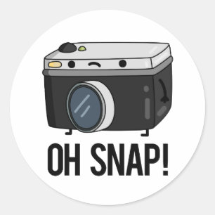 Oh Snap Funny Camera Pun  Classic Round Sticker