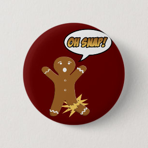 Oh Snap! Funny Christmas Gingerbread Man 2 Inch Round Button