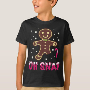 Oh Snap Funny Cute Christmas Gingerbread Man T-Shirt