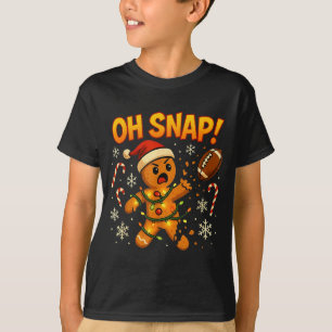 Oh Snap Funny Gingerbread Football Christmas Light T-Shirt