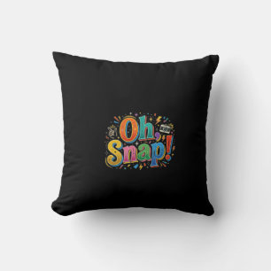oh, Snap! Funny Gingerbread Holiday T-Shirt Throw Pillow