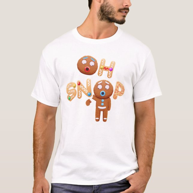 Oh Snap Funny Gingerbread Homme t-shirt de Noël (Devant)