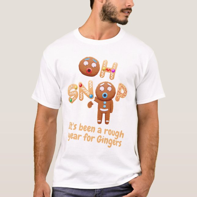 Oh Snap Funny Gingerbread Homme t-shirt de Noël (Devant)