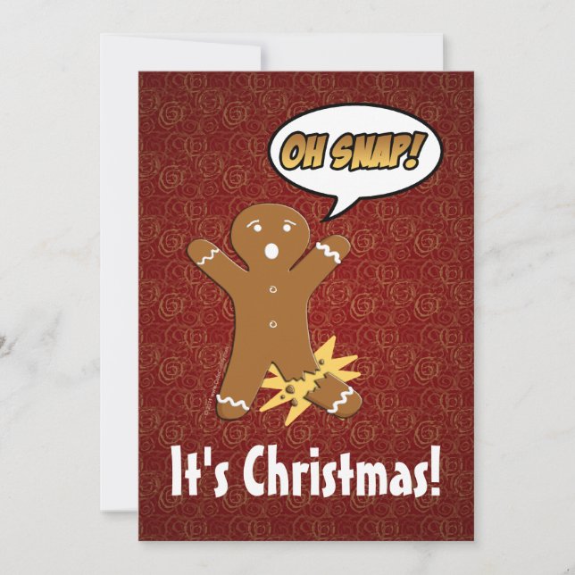 Oh Snap! Funny Gingerbread Man Card (Front)