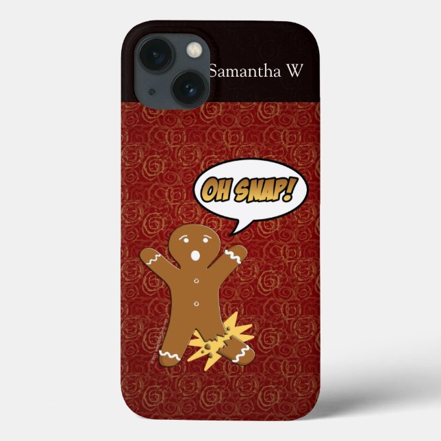Oh Snap! Funny Gingerbread Man Case-Mate iPhone Case (Back)