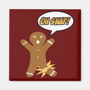 Oh Snap, Funny Gingerbread Man Christmas Magnets