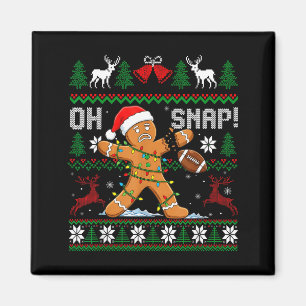 Oh Snap Funny Gingerbread Man Football Christmas P Magnet