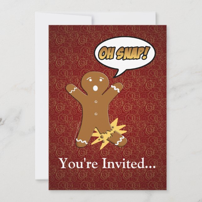Oh Snap! Funny Gingerbread Man Invitation (Front)