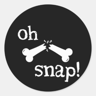 Oh Snap Funny Radiology Broken Bone Classic Round Sticker