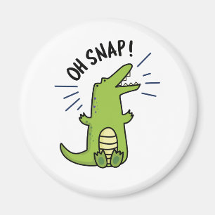 Oh Snap Funny Snapping Crocodile Pun Magnet