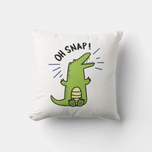 Oh Snap Funny Snapping Crocodile Pun Throw Pillow