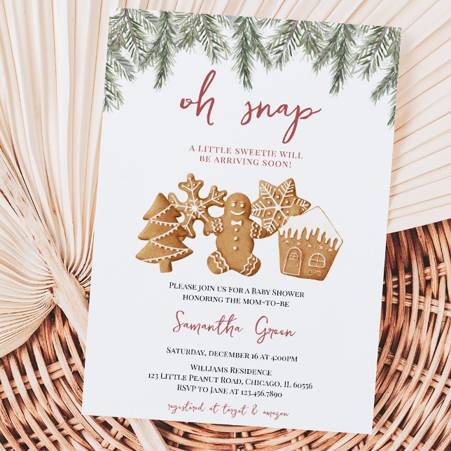 Oh Snap Gingerbread Baby Shower Invitation (Creator Uploaded)