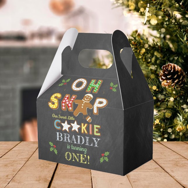 Oh Snap! Gingerbread Cookie Any Age Birthday Favor Box (Creator Uploaded)
