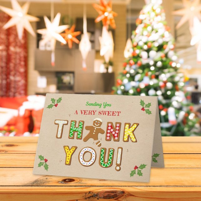 Oh Snap! Gingerbread Cookie Any Age Birthday Photo Thank You Card (Creator Uploaded)