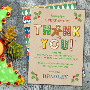Oh Snap! Gingerbread Cookie Any Age Birthday Thank You Card
