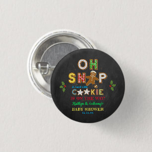 Oh Snap! Gingerbread Cookie Baby Shower 1 Inch Round Button