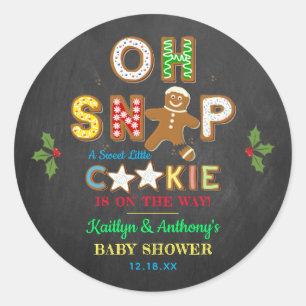 Oh Snap! Gingerbread Cookie Baby Shower Classic Round Sticker