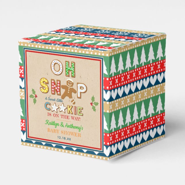Oh Snap! Gingerbread Cookie Baby Shower Favor Box (Front Side)