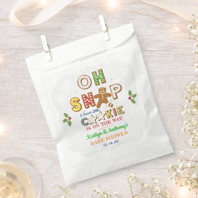 Oh Snap! Gingerbread Cookie Baby Shower Favour Bag (Clipped)