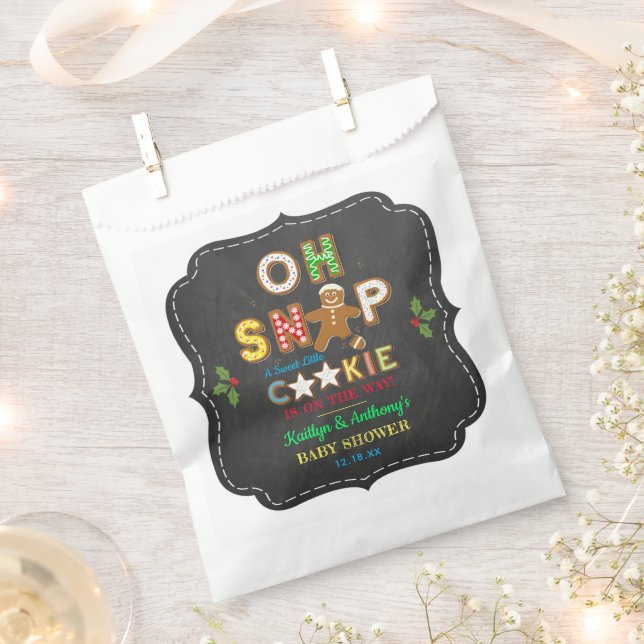 Oh Snap! Gingerbread Cookie Baby Shower Favour Bag (Clipped)