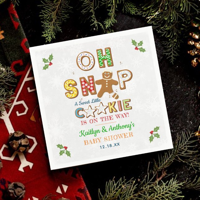 Oh Snap! Gingerbread Cookie Baby Shower Napkin (Creator Uploaded)