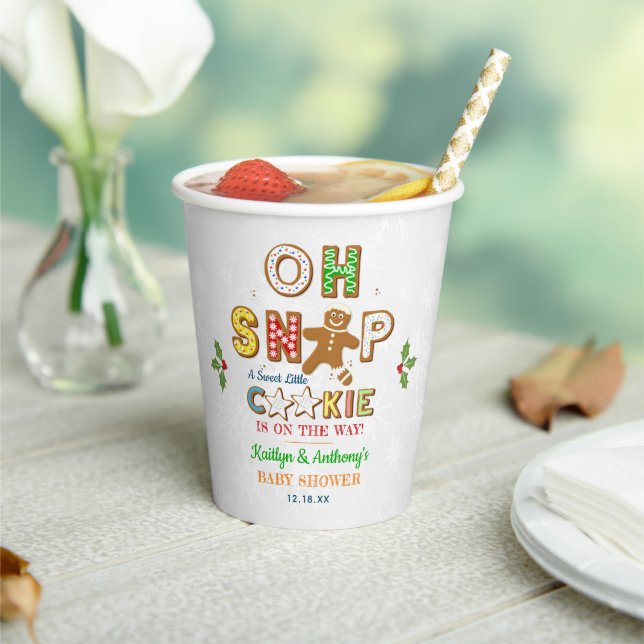 Oh Snap! Gingerbread Cookie Baby Shower Paper Cups (Insitu)
