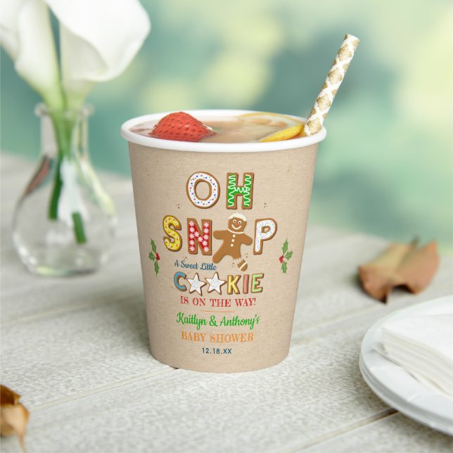 Oh Snap! Gingerbread Cookie Baby Shower Paper Cups (Insitu)
